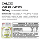 Cálcio + Vit K2 + Vit D3 Sunfood 500mg 60softgels