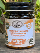 Magnésio Treonato, Ginseng Panax e Vitamina B12 – Canteiro de Ervas (60 cápsulas)